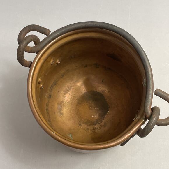 Small Dutch Copperware Handmade Copper Pot Wrought Iron‎ Handle Cauldron Ireland - Picture 7 of 7